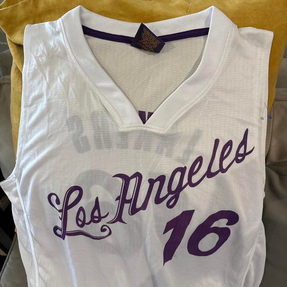 LA Lakers #16 jersey white and purple
